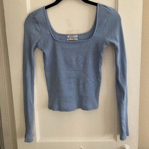 Baby Blue Square Neck Urban Outfitters Crop Top